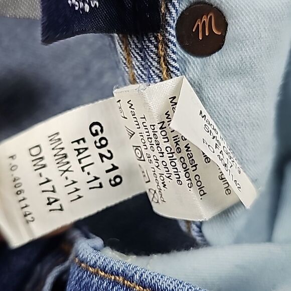 Madewell -1107 Blue Chewed-Hem Edition 10" High-Rise Skinny‎ Jeans Size 28 - Picture 7 of 10